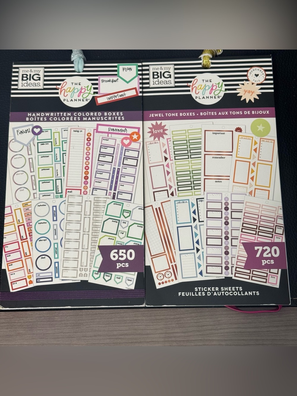 The Happy Planner Jewel Tone & Handwritten Colored Box Sticker Pack - Multicolor